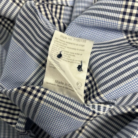 Tailored Originals Blue Plaid Long Sleeve Button Up Men’s Dress Shirt Size S - Picture 11 of 11